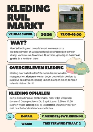 kledingruilmarkt op 3 april